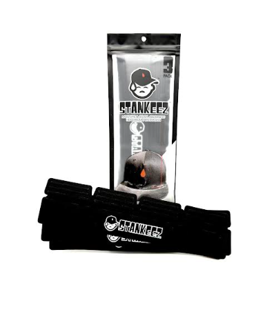 Set of 3 reusable black STANKEEZ no sweat hat liners